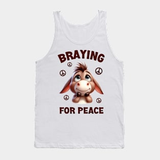 Cute Cartoon Donkey: Braying for a More Peaceful World Tank Top